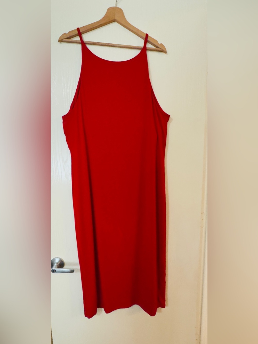 A New Day Red Maxi Slip Dress with Thin Straps